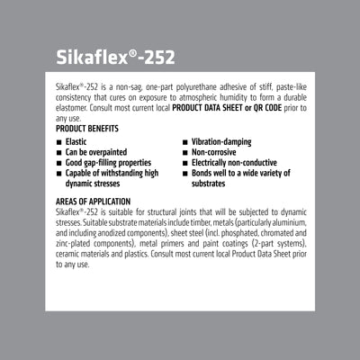 Sika Black Sikaflex 252 300ml Polyurethane Adhesive Gap-Filling