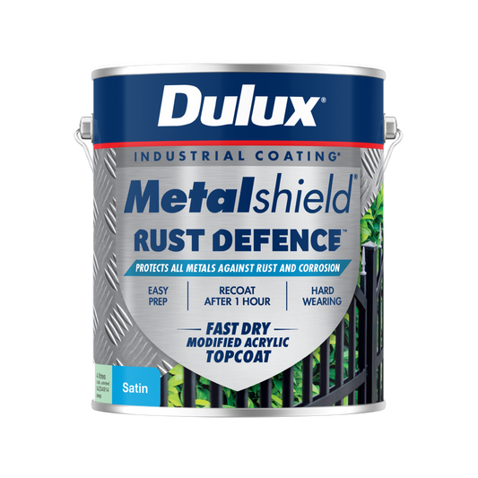 Dulux 4L Deep Base Satin Metalshield Rust Defence - 176mm x 193mm - Fast Drying - Auzzistore