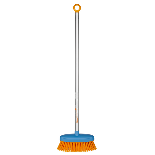Fiskars Kids Broom - Lightweight Aluminium - Soft Plastic Bristles - Comfort