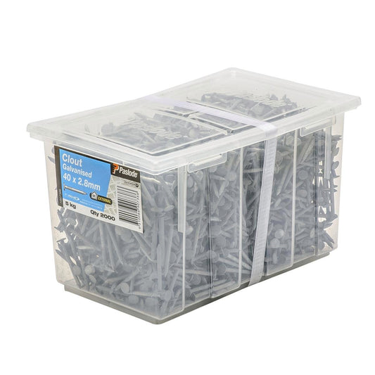 Paslode Galvanised Clouts 40mm x 2.8mm 5kg Pack Durable Fasteners - Auzzistore