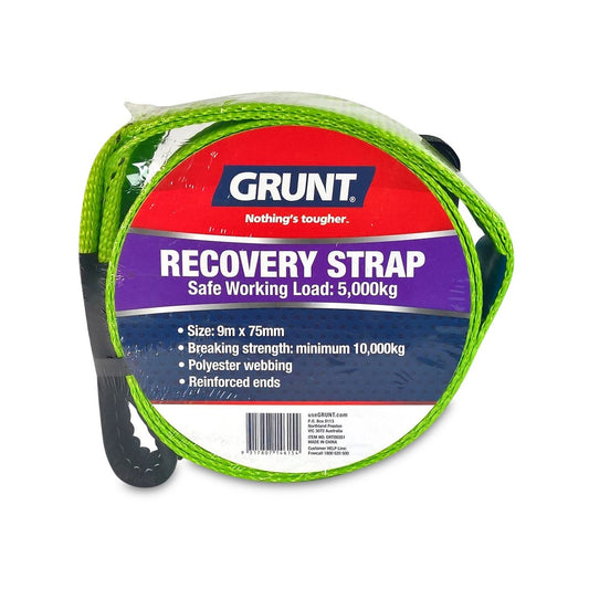 Grunt Recovery Strap - 75mm x 9m - Polyester - Towing Use