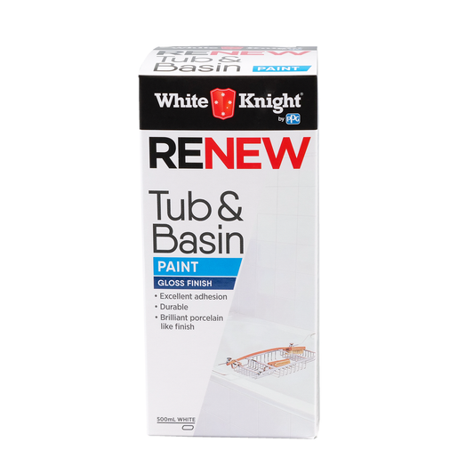 White Knight Tub and Basin Paint 500ml Epoxy Enamel Tough Finish - Auzzistore