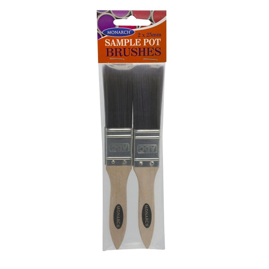 Monarch 25mm Synthetic Paint Brush 2 Pack Smooth Finish - Auzzistore
