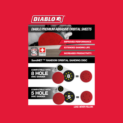 Diablo 125mm Orbital Sandnet Discs 10 Pack - 320 Grit - Clog-Reducing Design