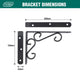 Carinya Heavy Duty Scroll Stayed Bracket 200kg Dark Grey Steel