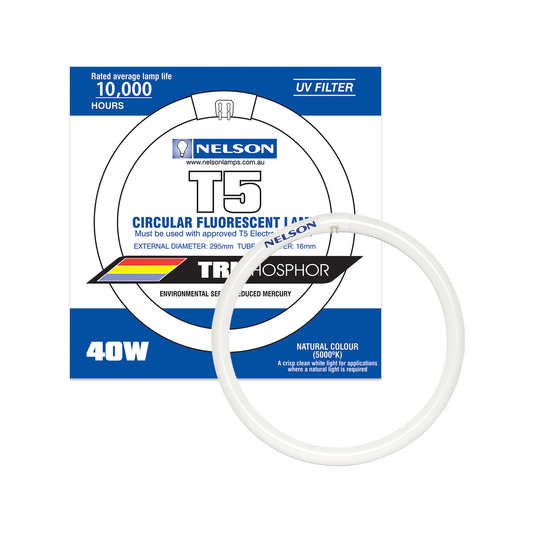 Nelson T5 Fluorescent Lamp - 280mm - Glass - Natural White - Auzzistore