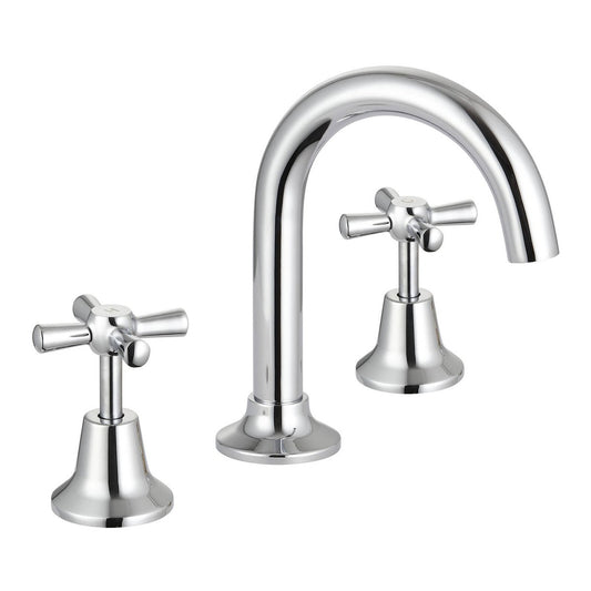 Mondella Chrome Cadenza Basin Set - 1/2 Turn - 1245mm x 170mm x 130mm - Water Efficient