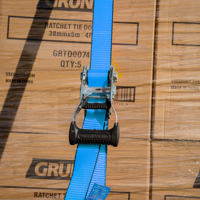 Grunt Ratchet Tie Down Set 38mm x 5m Polyester Easy Carry 4 Pack
