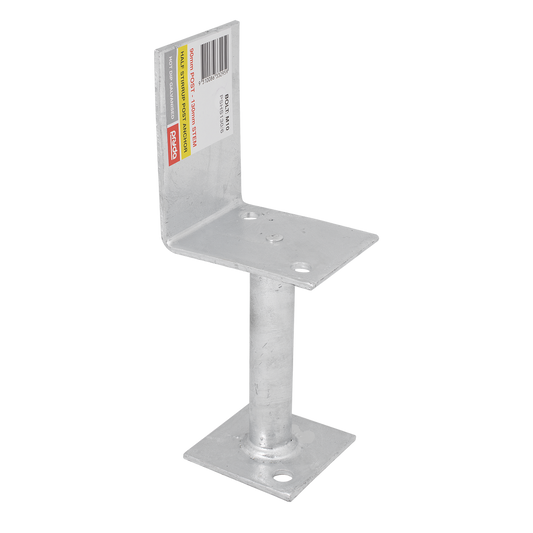 Pryda Half Stirrup Post Anchor 130mm M10 - Grey - Durable Termite Protected - Auzzistore
