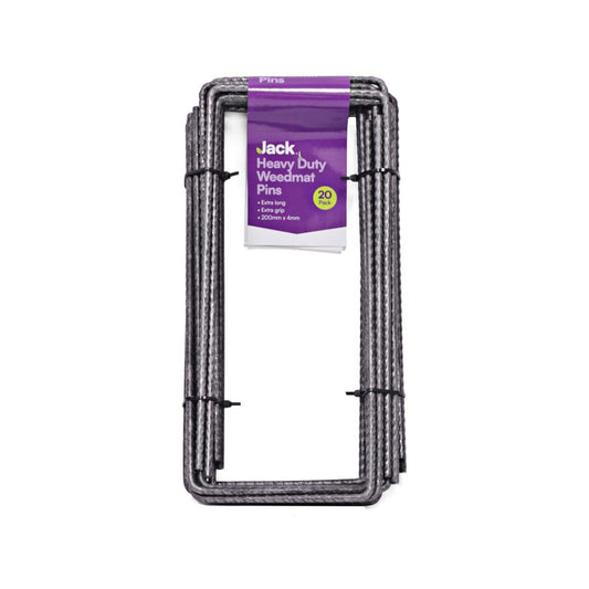 Jack Heavy Duty Weedmat Pins 20 Pack - 200 x 90 x 4mm - Galvanised Steel - Auzzistore