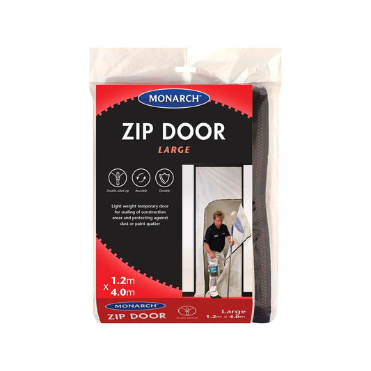 Monarch Zip Door - 4m x 1.2m - Woven Plastic - Temporary Entry - Auzzistore