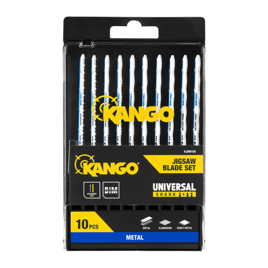 Kango 10 Piece Metal Jigsaw Blade Set - Bi-Metal - 102mm x 13mm x 124mm - Precision Cutting - Auzzistore