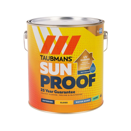 Taubmans 4L Accent Gloss Sunproof Exterior Paint - 4L - UV Protection, Self-Priming - Auzzistore