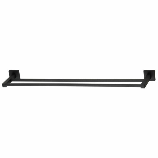 Mondella Rococo Double Towel Rail 620mm - Black Matte - Zinc