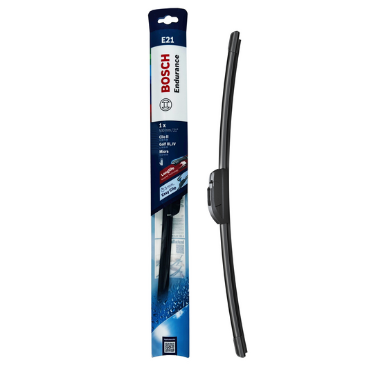 Bosch 21" 530mm e21 Flat Endurance Wiper Blade - Hook Type - Long-Life Rubber
