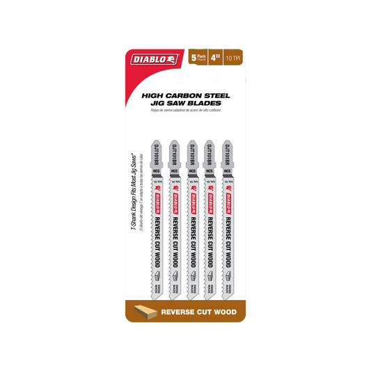 Diablo 100mm High Carbon Steel Jig Saw Blade - Reverse Cuts - 5 Pack - Auzzistore