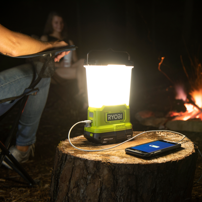 Ryobi 18V ONE+ Lantern - Tool Only - 3 Brightness Modes - USB Charging
