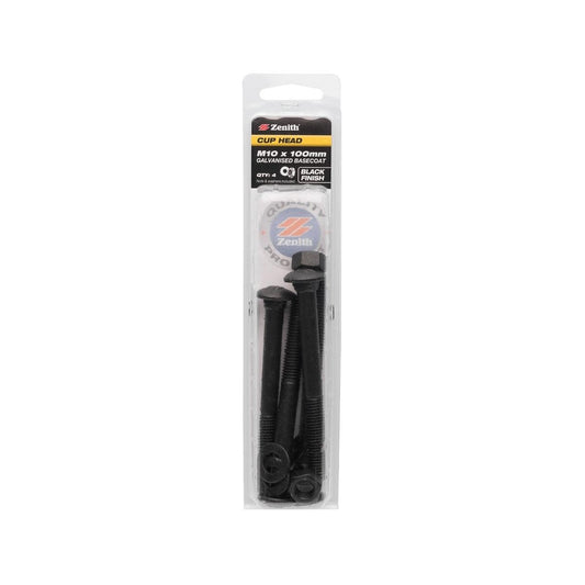 Zenith M10 Black Cup Head Bolt - 100mm - 2 Pack - Durable Fastening Solution - Auzzistore