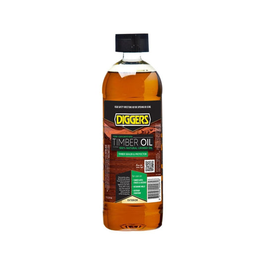 Diggers Timber Oil - 1 Litre - 100% Linseed Oil - Natural Protection