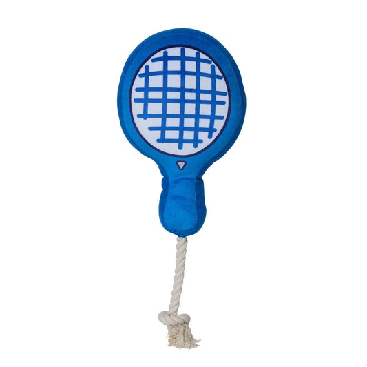 Happy Tails Tennis Racket Plush Toy - Interactive Dog Toy 140mm x 370mm - Auzzistore