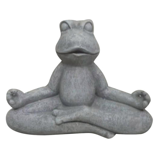 Northcote Pottery Yoga Frog Garden Statue - 31cm x 22.5cm - Stone