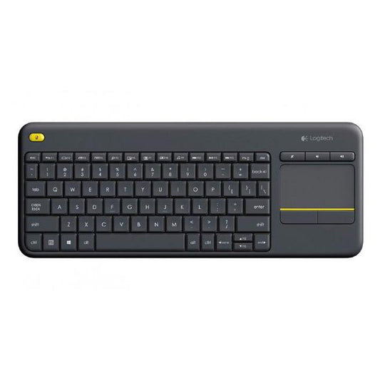 Logitech Wireless Keyboard K400 Plus, Black, USB Receiver, Inbuilt Touch Pad