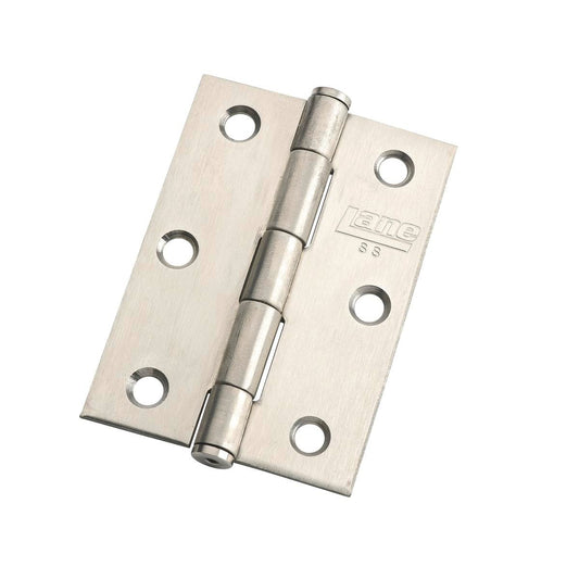 Lane Stainless Steel Butt Hinge 85x60x2mm Fixed Pin Home Security