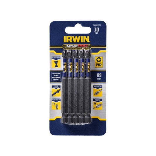 Irwin Impact Bits - 89mm - Magnetised - High Strength - 10 Pack - Auzzistore