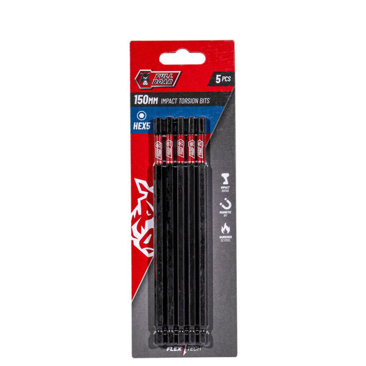 Full Boar Impact Torsion Bits Set - 5 Pack - 150mm - High Torque Durability - Auzzistore