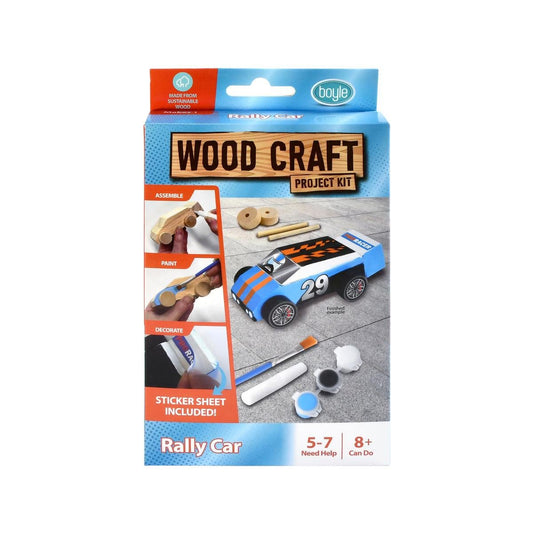 Boyle Wood Craft Project Kit Rally Car - 1 Pack - 117mm x 63mm x 35mm - Auzzistore