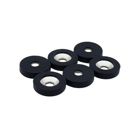 Everhang 26mm Black Counter Sunk Magnetic - 6 Pack - Neodymium - Strong Pull