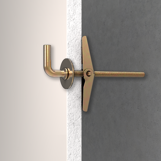 Ramset Plasterboard Toggle Hooks - 73mm x 150mm - Zinc Plated - Gold Finish - 2 Pack – view 2