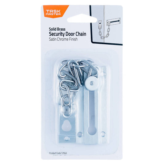Taskmaster Security Door Chain - 32mm - Solid Brass - Satin Chrome - Auzzistore