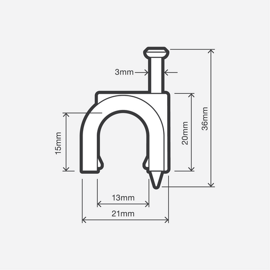 Holman 13mm Saddle Clip with Nail - Plastic & Metal - Durable Hold – view 2 - Auzzistore