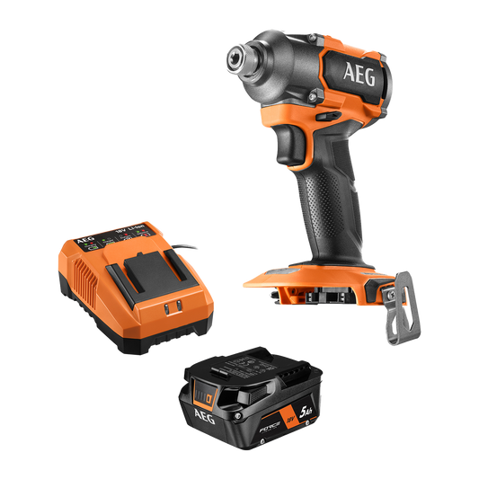 AEG 18V Brushless Impact Driver Kit - 1 x 5.0Ah Battery - 220Nm Torque