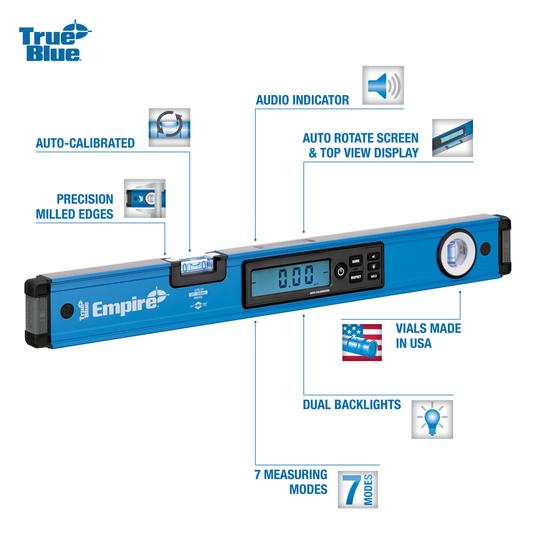 Empire Digital Spirit Level 600mm Aluminium Durable Accurate – view 2 - Auzzistore