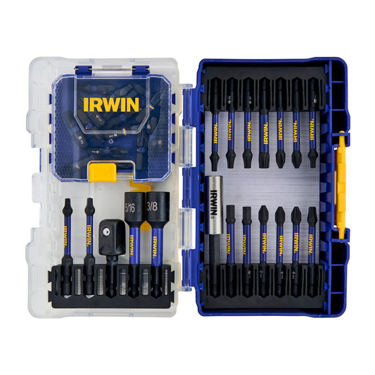 Irwin 35 Piece Screwdriver Bit Set IWAF35PCSET - 210mm x 20mm x 240mm - High-Strength Magnetised Bits - Auzzistore