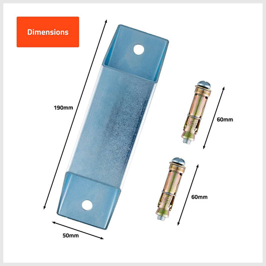 Taskmaster Zinc Floor Anchor Plate 190 x 50mm - Secure Bikes Trailers – view 2 - Auzzistore