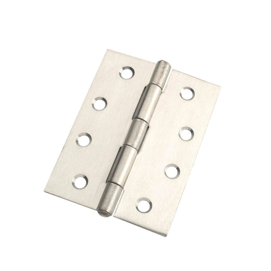 Lane Butt Hinge - 100mm Satin Stainless Steel - Fixed Pin - Security - Auzzistore
