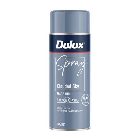 Dulux Spray Paint 340g Flat Clouded Sky - Fast Drying - Self-Priming - Auzzistore