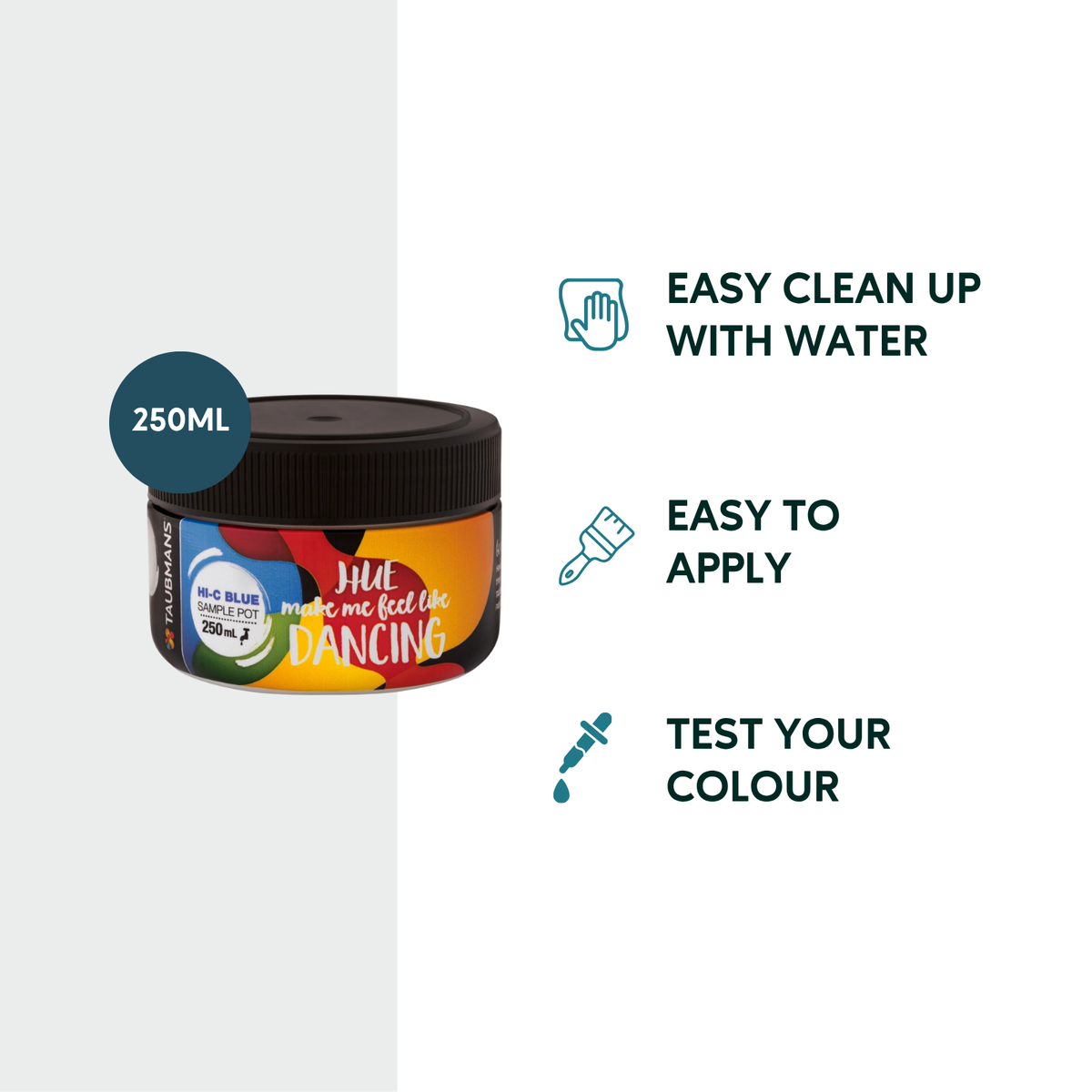 Taubmans Hi C Blue Sample Pot 250ml Water-Based Easy Apply