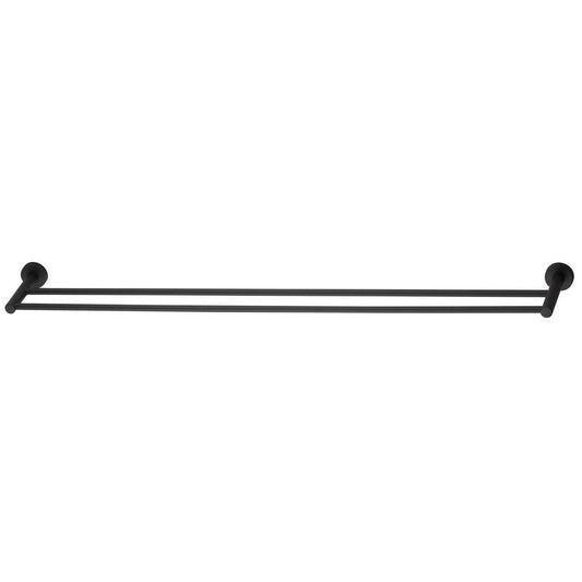 Mondella 935mm Matte Black Resonance Double Towel Rail - 2 Towel Capacity