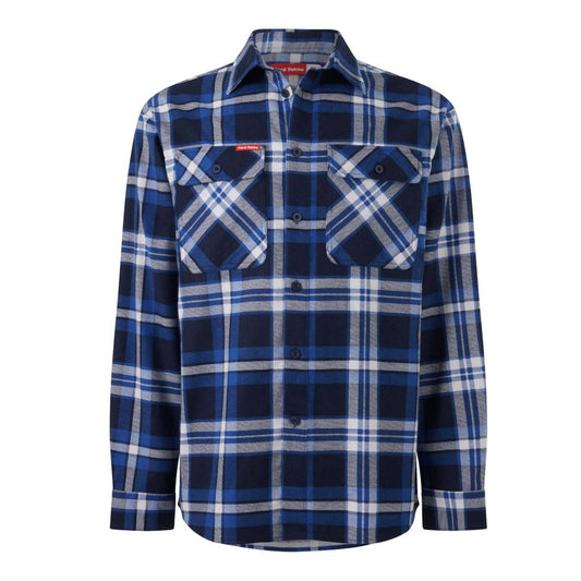 Hard Yakka Blue Check Long Sleeve Flannel Shirt Size S - Durable - Comfortable
