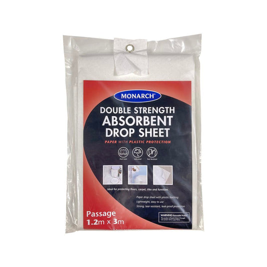 Monarch Drop Sheet - 1.2m x 3m - Paper and Plastic - Double Strength - Auzzistore