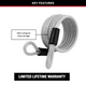 Master Lock 6mm Looped Self Coil Cable 1.8m Braided Steel Durable