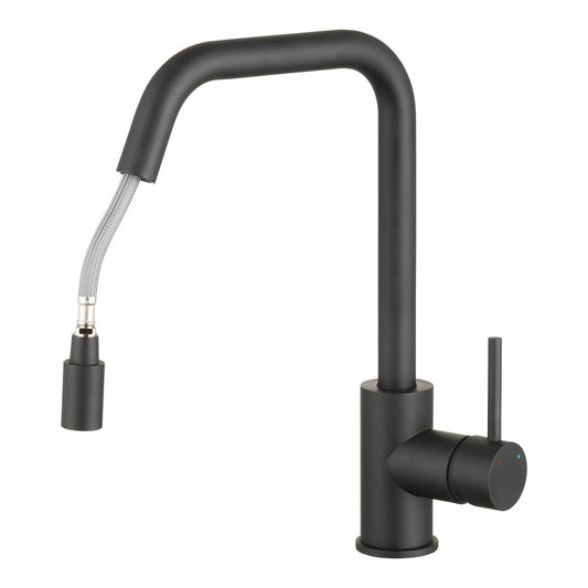 Estilo 35mm Matte Black Side Lever Pull Down Sink Mixer - Ergonomic Handle - Water Efficient