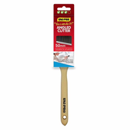 UNi-PRO Angled Sash Cutter Brush - 50mm - Timber - Precision Finish - Auzzistore
