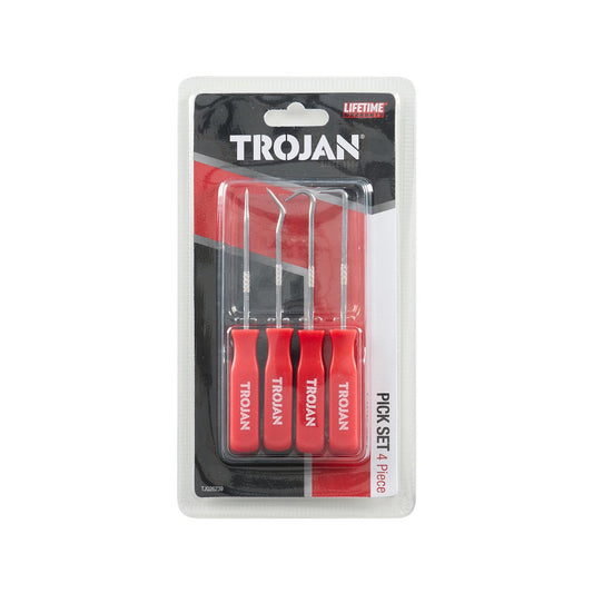 Trojan 4 Piece Pick Set - Chrome Plated Carbon Steel - 130mm x 14mm x 230mm - Durable & Versatile – view 2