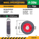 Easyroll 150mm Black Rubber Tyre - Red Metal Centre - 40kg Load Rating