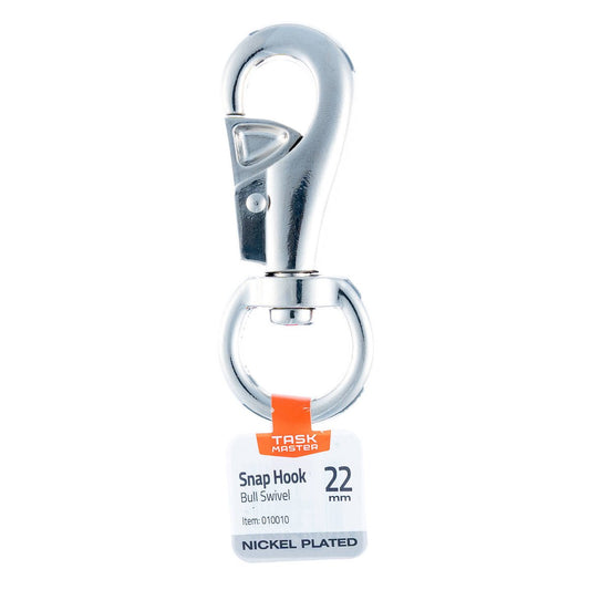 Taskmaster Bull Swivel Snap Hook - Nickel Plated - 27mm - Durable - Auzzistore